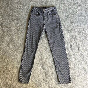 Lefties Women’s Pants Ladies Black White Bottoms Striped Jeans Size 24 Eu 34
